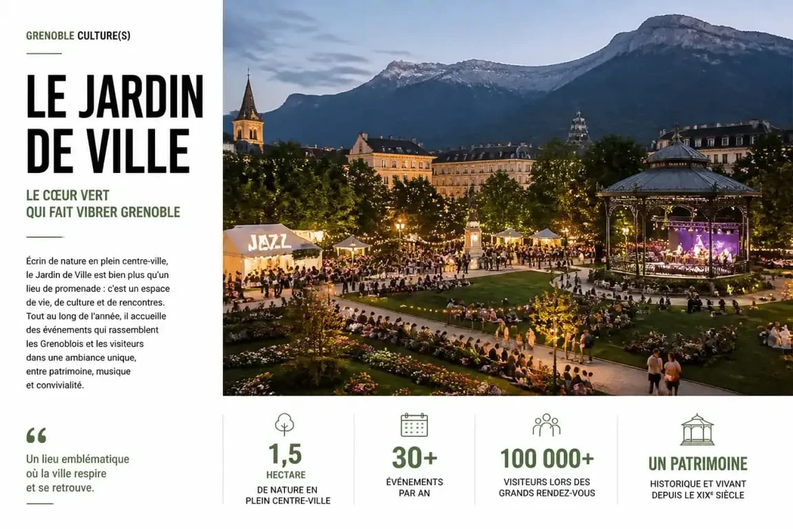 Ambiance du festival Cabaret Frappé au Jardin de Ville, un événement incontournable parmi les festivals à Grenoble.