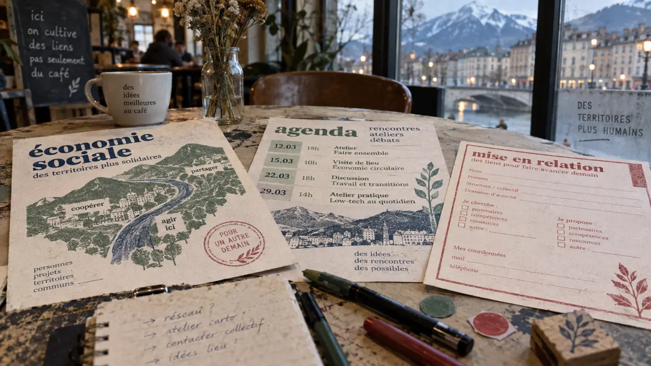 alpes solidaire : papier d’atelier ESS à Grenoble, information et mise en relation