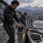 Aviron grenoble : rameurs sur le Drac, club d’aviron
