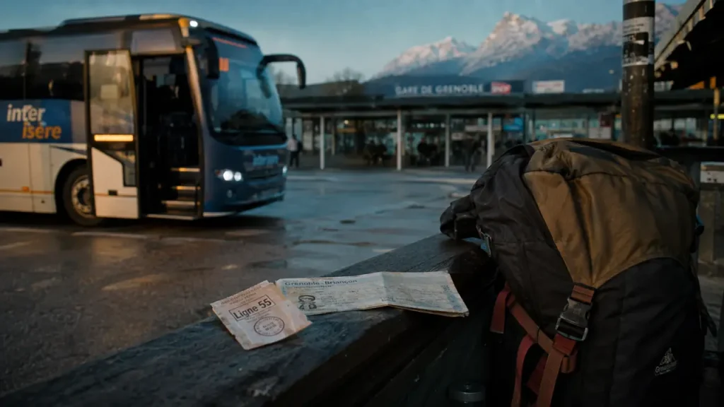 Bus Grenoble Briançon, ligne 55 : ticket et autocar à la gare de Grenoble