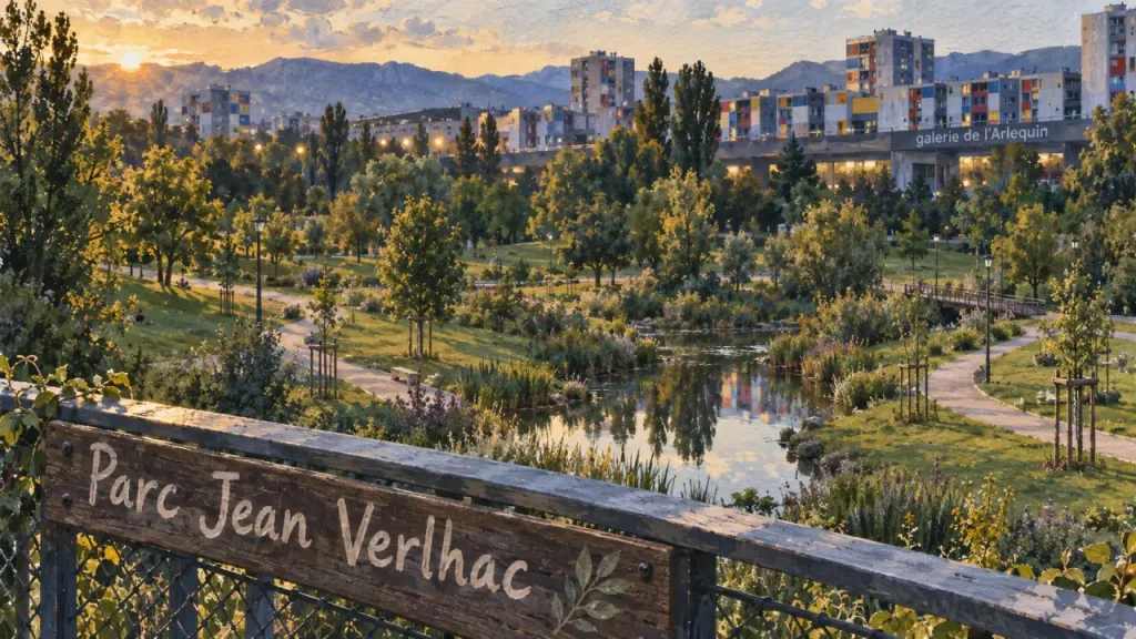 Vue du Parc Jean Verlhac à Villeneuve Grenoble