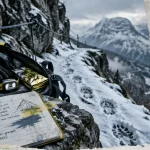 Accident randonnée Grenoble : sentier montagne enneigé, corde et traces de crampons