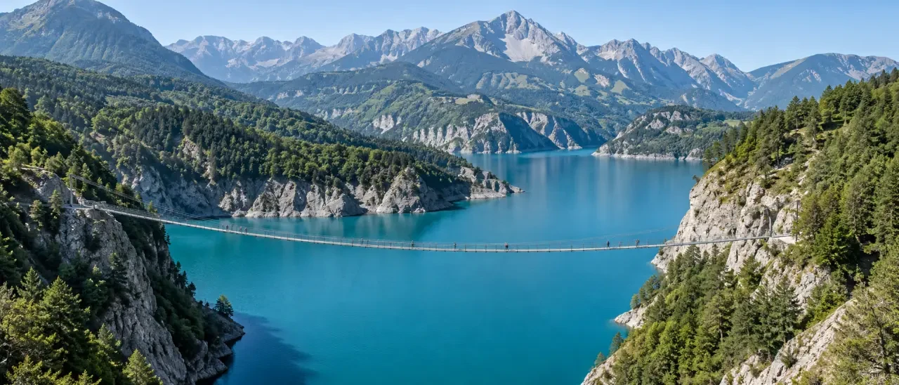 Sortir autour de Grenoble au lac de Monteynard et ses passerelles