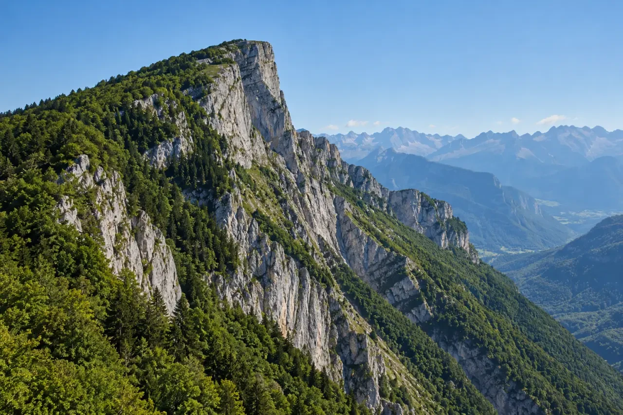 Néron Grenoble randonnée : vue du massif et de ses arêtes depuis Saint-Égrève