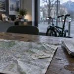 Quartier Grenoble : plan et étiquette Europole en agence immobilière