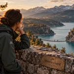 Sortir autour de Grenoble : marcheur au lac de Monteynard, vue panoramique