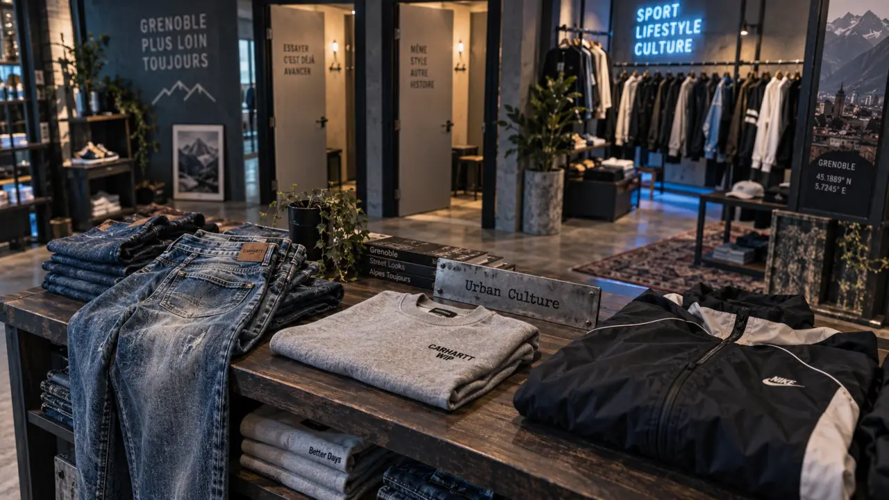 urban culture grenoble : streetwear en boutique à Grenoble, jeans et sweat